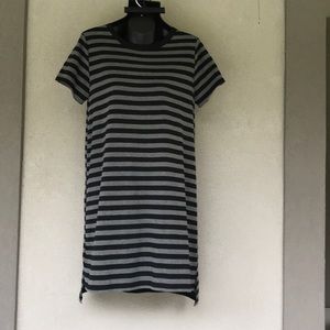 Black and Gray T-shirt Dress